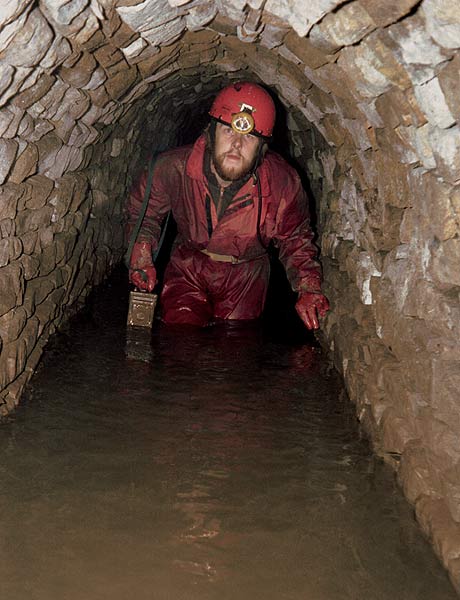 Wading through mine tunnels