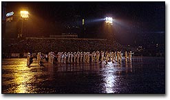 The massed bands on the parade ground